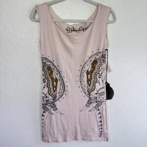 Key Closet Y2K Shirt Womens Small Swarovski Rhinestone Elephant Boho Artsy Top